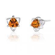 Trillion Cut 0.75 Carats Citrine Earrings in Sterling Silver