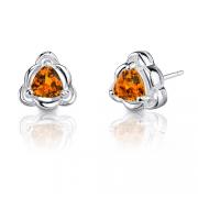 0.75 Carats Trillion Cut Citrine Earrings in Sterling Silver