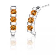 1.50 Carats Round Cut Citrine Earrings in Sterling Silver