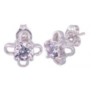 Round Cut White Cz Earrings Sterling Silver
