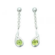 1.25 Ct.T.W. Genuine Round Peridot in Pure Sterling Silver Earrings