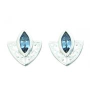 1.50 Ct.T.W. Genuine Marquise Cut London Blue Topaz in Pure Sterling Silver Earrings