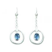 2.00 Ct.T.W. Genuine Oval Shape London Blue Topaz in Pure Sterling Silver Earrings