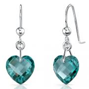 Stylish 9.50 carats Heart Shape Green Spinel earrings in Sterling Silver 