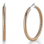 Rose Gold Color Stainless Steel 30mm diameter Circle Pattern Hoop Earrings 