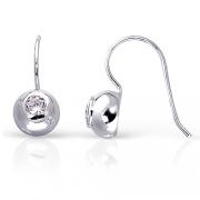 Gorgeous and Beautiful: Sterling Silver Bezel Set Dangling Solitaire CZ Diamond Fish Hook Earrings