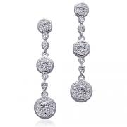 Sophisticated and Chic: Sterling Silver Bridal Style Drop Earrings with CZ Diamond
