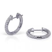 Sophisticated and Chic: Sterling Silver Hoop Earrings with CZ Diamonds