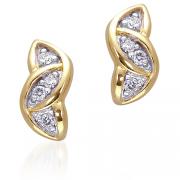 Endearing Style: Gold Vermeil Interlocked Ovals Stud Earrings with CZ Diamond