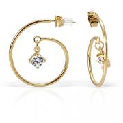 Classic Elegance: Gold Vermeil Open Twirl Hoop Earrings with CZ Diamond