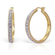 Exotic Beauty: Gold Vermeil Two-Tone Hoop Earrings with CZ Diamond
